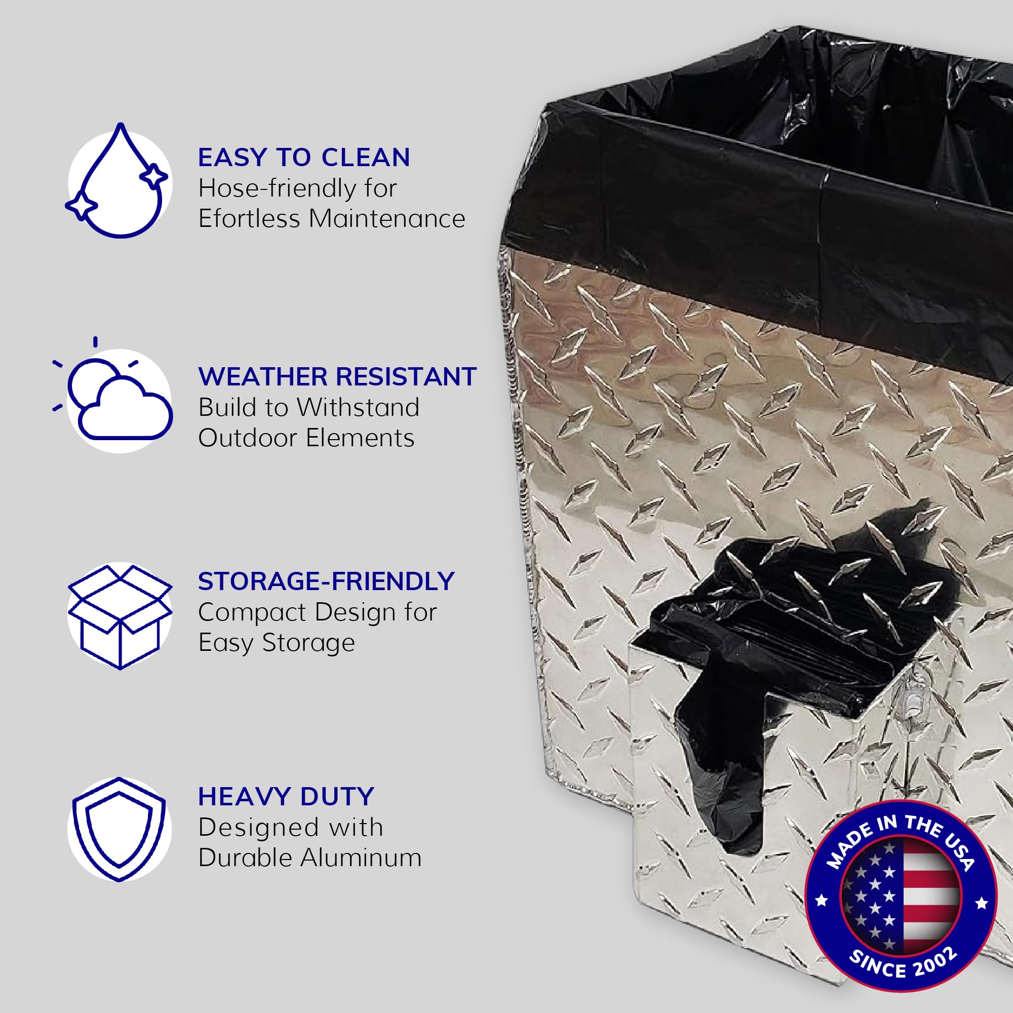 Activedogs Dog Poop Bucket Pet Waste Container - Heavy Duty Dog Poop Trash Can Outside Disposal Pail - A Rust-Resistant, Alumini